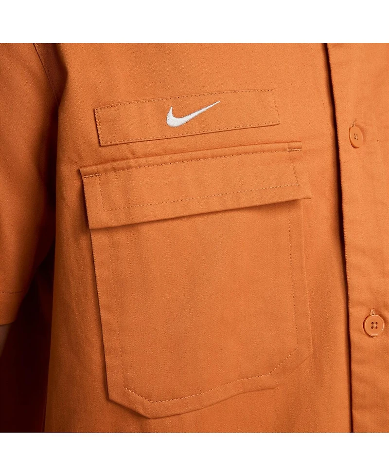 Nike Men's Burnt Orange Club America Ca x Woven Button-Down Shirt