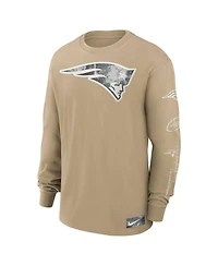 Nike Men's Tan New England Patriots Essential Statement Max90 Long Sleeve T-Shirt