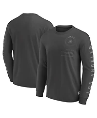 Fanatics Men's Gray Los Angeles Lakers Elements Future Ground Tonal Info Long Sleeve T-Shirt