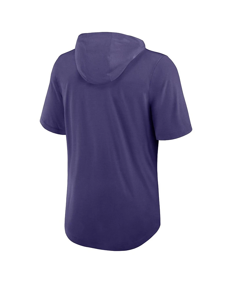 Nike Men's Purple Baltimore Ravens Lockup Tri-Blend Hoodie T-Shirt