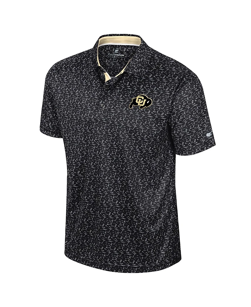 Colosseum Men's Black Colorado Buffaloes Sublimated Golf Polo Shirt