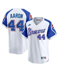 Nike Men's Hank Aaron White Atlanta Braves Throwback Cooperstown Collection Limited Jersey