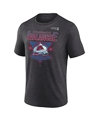 Fanatics Men's Heather Charcoal Colorado Avalanche 2025 Stanley Cup Playoffs Crossbar Tri-Blend T-Shirt
