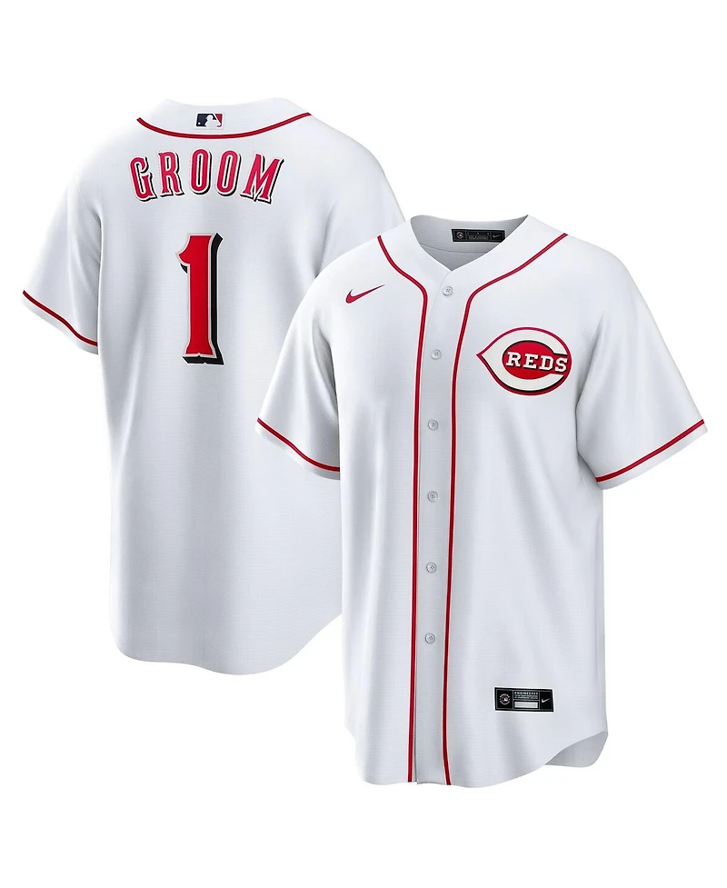 Nike Men's White Cincinnati Reds 1 Groom Home Replica Jersey