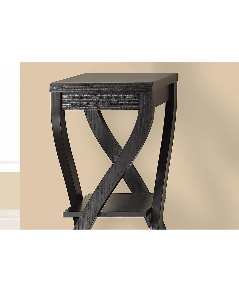 Contemporary Wood Square End Table with Two Shelves for Extra Storage
