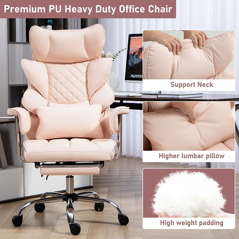 Dyhome 8-Point Massage Gaming Chair, Ergonomic Office Chair, 500lbs Weight Capacity, Adjustable Backrest 90°-135°, Adjustable Armrests