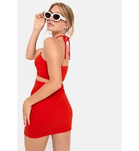 Lscn by Lascana Women's Halter Neck Cut Out Dress