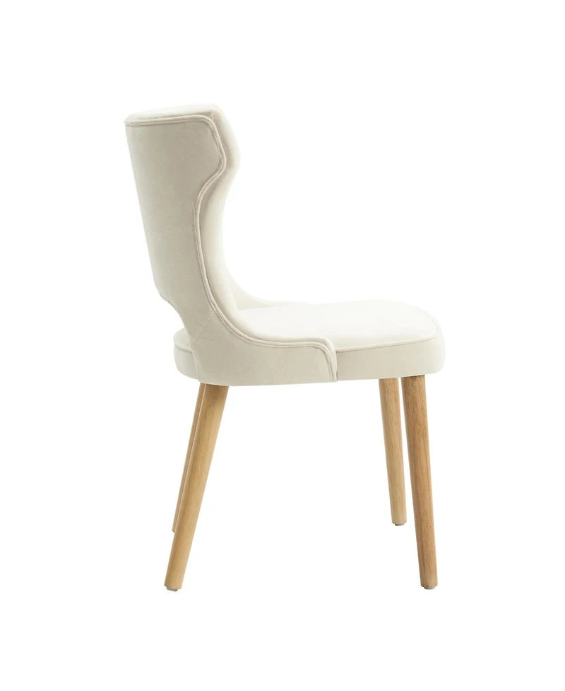 Rita Mid-Century Modern WaterProof Hollow Design Dining Chair with Wingback,Set of 2