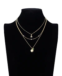 Unwritten Cubic Zirconia Sea Life Pendant Layered Necklace Set