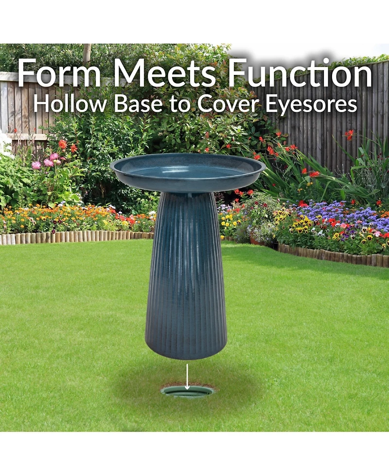 Gleeful Garden Metal Outdoor Bird Bath