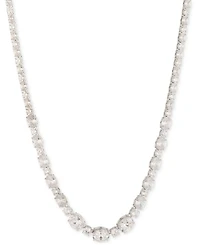 Givenchy Silver-Tone Mixed-Cut Cubic Zirconia Tennis Necklace, 16" + 3" extender