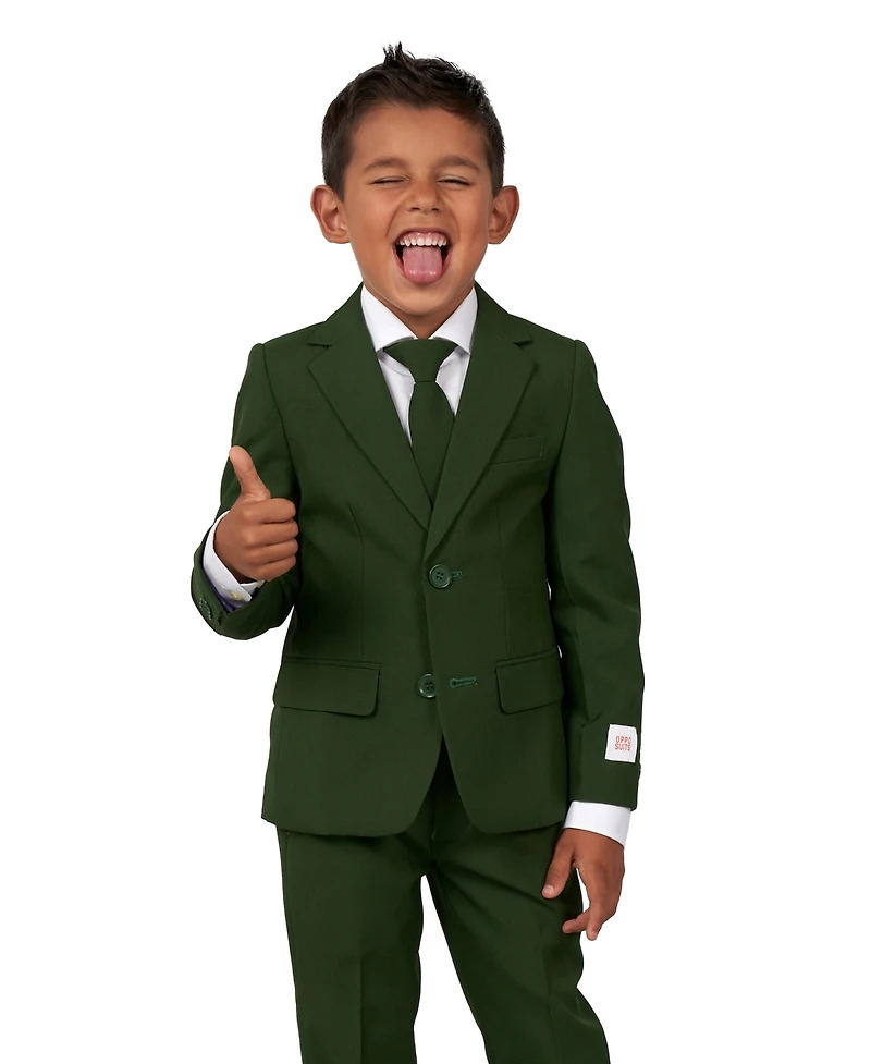 OppoSuits Toddler and Little Boys Glorious Solid Color Suit, 3-Piece Set Including Blazer, Pants Clip-On-Tie