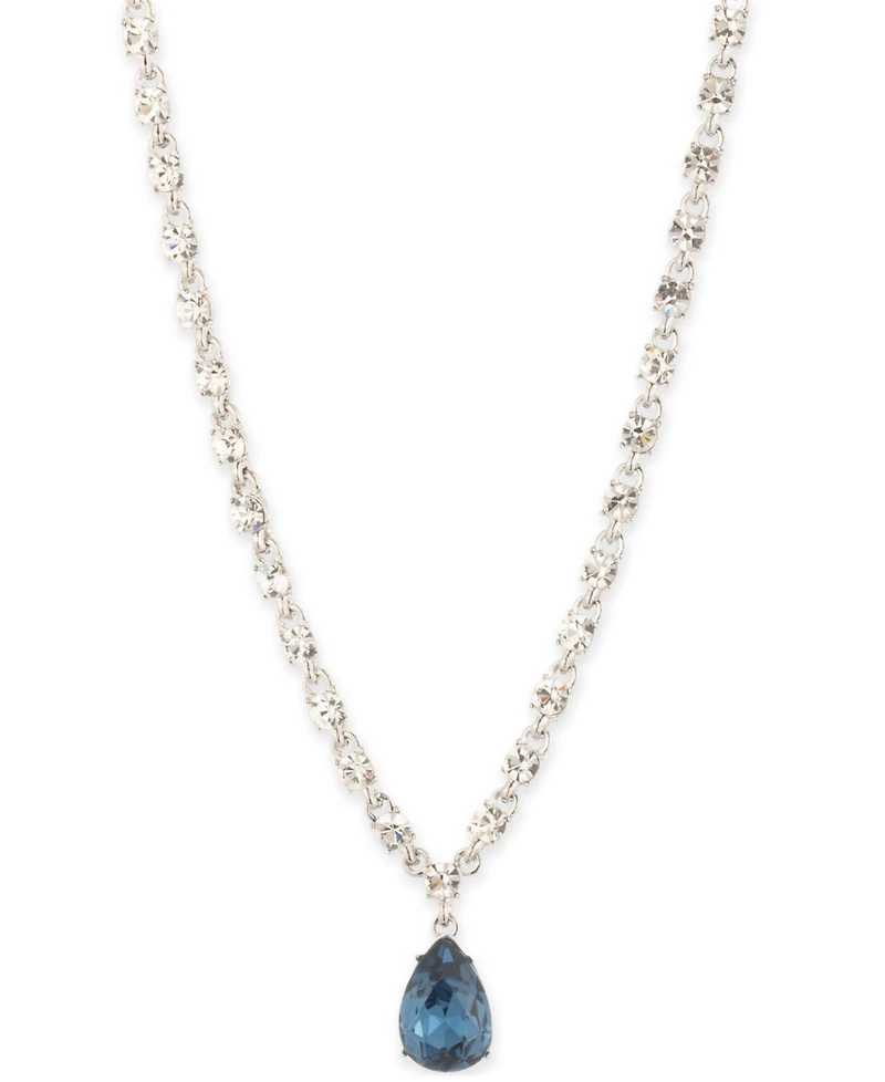 Givenchy Color Crystal Pear-Shape Pendant Necklace, 16" + 3" extender