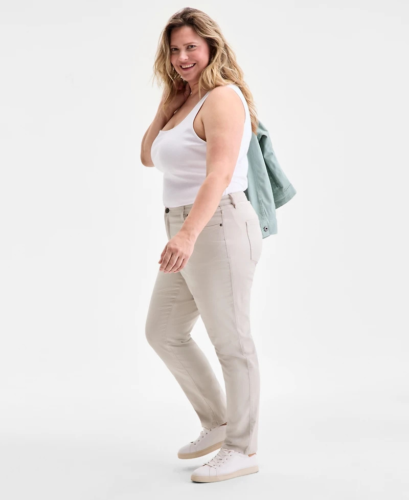 Style & Co Plus High-Rise Straight-Leg Jeans, Created for Macy's
