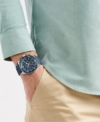 Nautica Men's Chronograph Blue Silicone Watch, 46mm