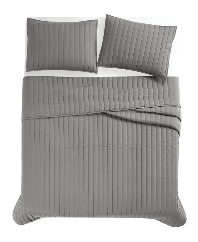 Brooklyn Loom Oversized Cotton Percale 3-Pc. Quilt Set