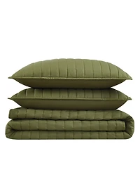 Brooklyn Loom Oversized Cotton Percale 3-Pc. Quilt Set, King