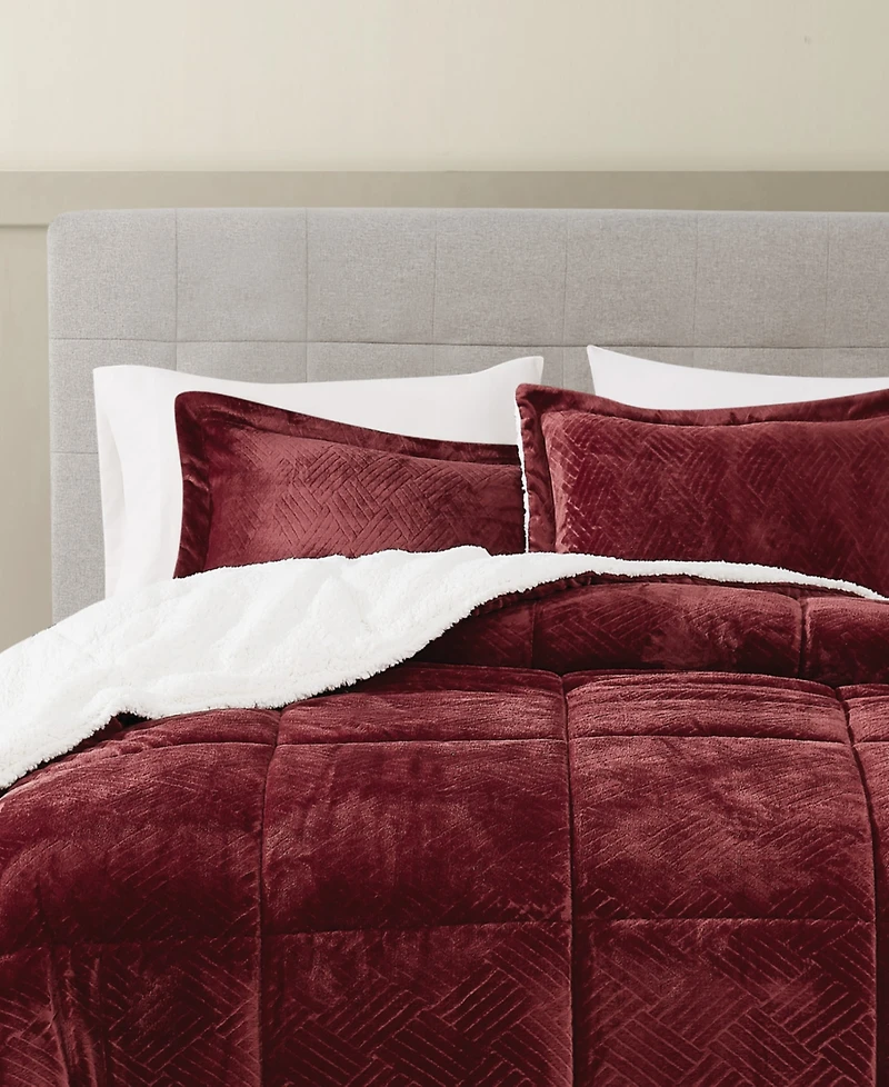Truly Soft Basket Carved Softness 3-Pc. Comforter Set