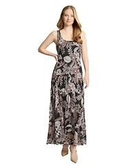 Jones New York Womens Printed Round Neck Sleeveless Chiffon Dress Pxs Xl