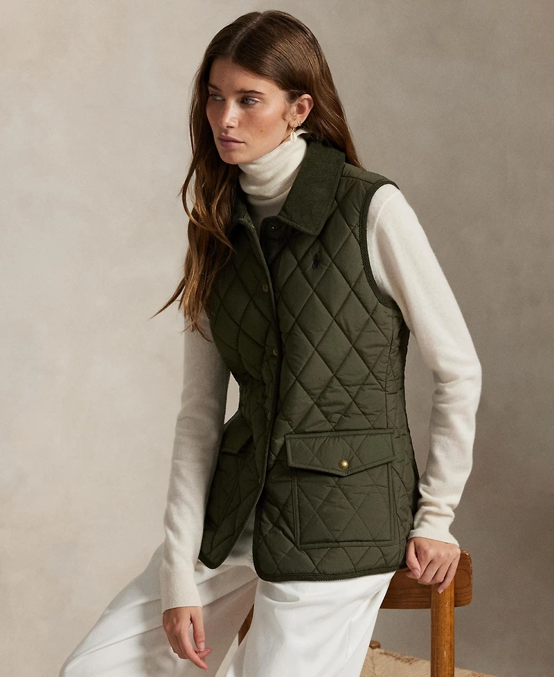 Polo Ralph Lauren Women's Corduroy-Trim Quilted Vest