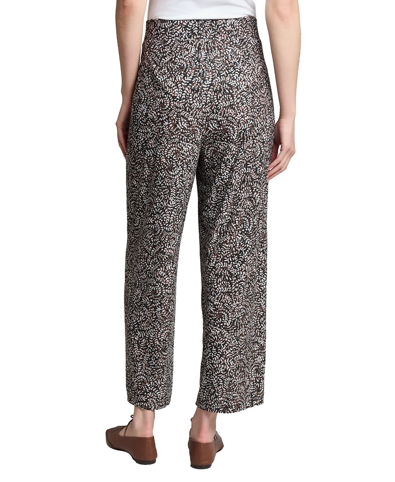Jones New York Women's Printed Wide-Leg Pull-On Pants