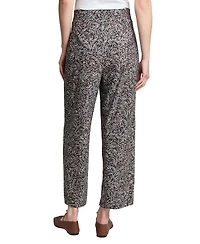 Jones New York Women's Printed Wide-Leg Pull-On Pants