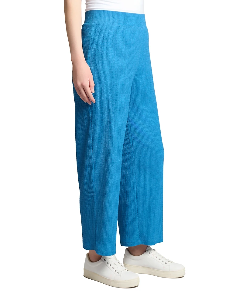 Jones New York Women's Textured High-Rise Wide-Leg Pants
