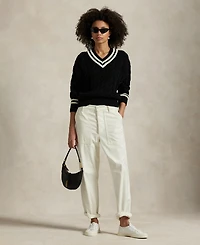 Polo Ralph Lauren Women's Aran-Knit Cotton Cricket Sweater