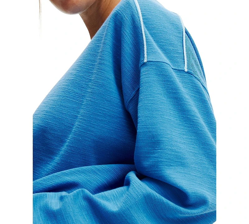 Cotton On Women's Long-Sleeve Ribbed Beach Top