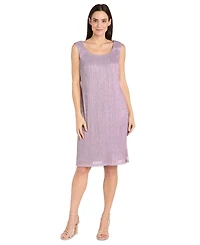 R & M Richards Women's Metallic Crinkle 2-Pc. Dress