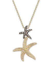Le Vian Nude Diamond & Chocolate Diamond Starfish Pendant Necklace (5/8 ct. t.w.) in 14k Two-Tone Gold, 19"
