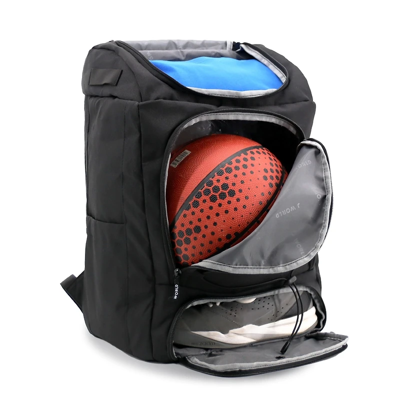 J World Athlete Backpack with Shoe Compartment Bat Holders and Night Visibility
