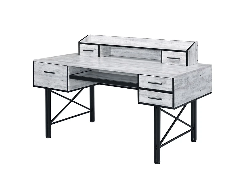 Contemporary Computer Desk with Five Drawers – Perfect for Home Office Organization