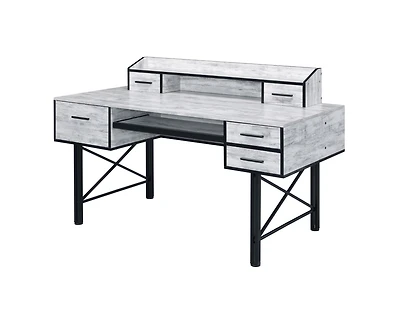 Contemporary Computer Desk with Five Drawers – Perfect for Home Office Organization