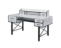 Contemporary Computer Desk with Five Drawers – Perfect for Home Office Organization