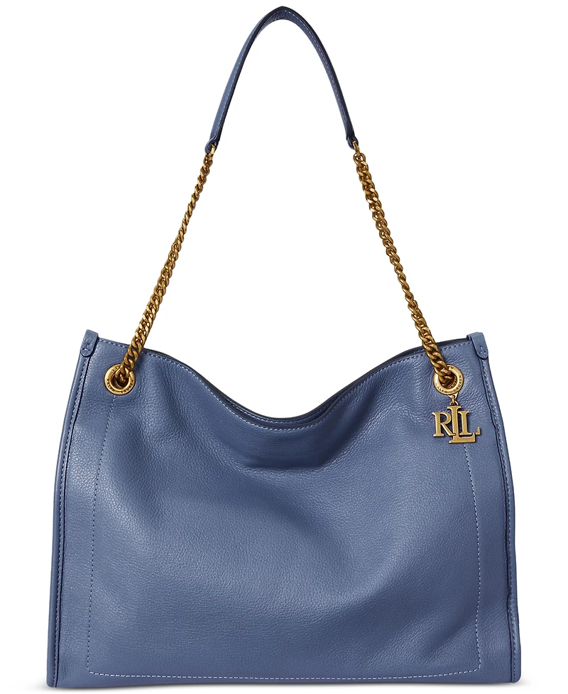 Lauren Ralph Lauren Bradley Large Pebbled Leather Tote Bag