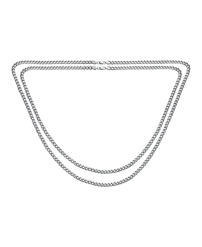 Bling Jewelry Set of 2 Solid 6MM Sterling Silver Miami Cuban Curb Chain Necklace 18 & 20 Inch