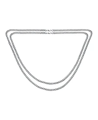 Bling Jewelry Set of 2 Solid 6MM Sterling Silver Miami Cuban Curb Chain Necklace 18 & 20 Inch