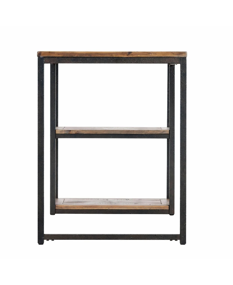 50" Brown and Black Solid Wood Writing Desk
