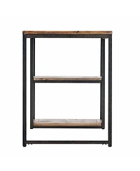 50" Brown and Black Solid Wood Writing Desk