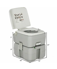 Gymax 5.3 Gallon Portable Travel Toilet Outdoor Camping Toilet w/ Piston Pump Flush