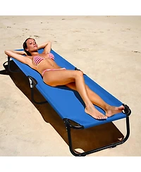 Gymax Folding Camping Bed Outdoor Military Cot Sleeping