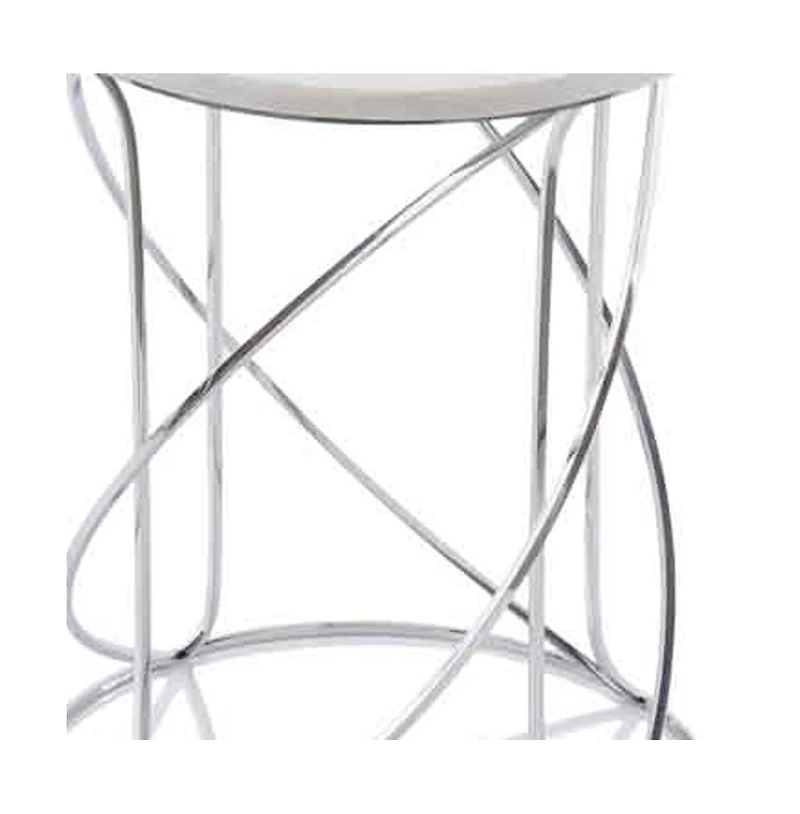 Contemporary Marble Round Accent Table for Living Room-Set of 2