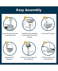 Camping Hand Wash Station Basin Stand with 4.5 Gallon Tank