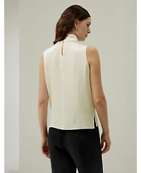 Lilysilk Women's Asymmetrical Sleeveless Cowl Neck Top