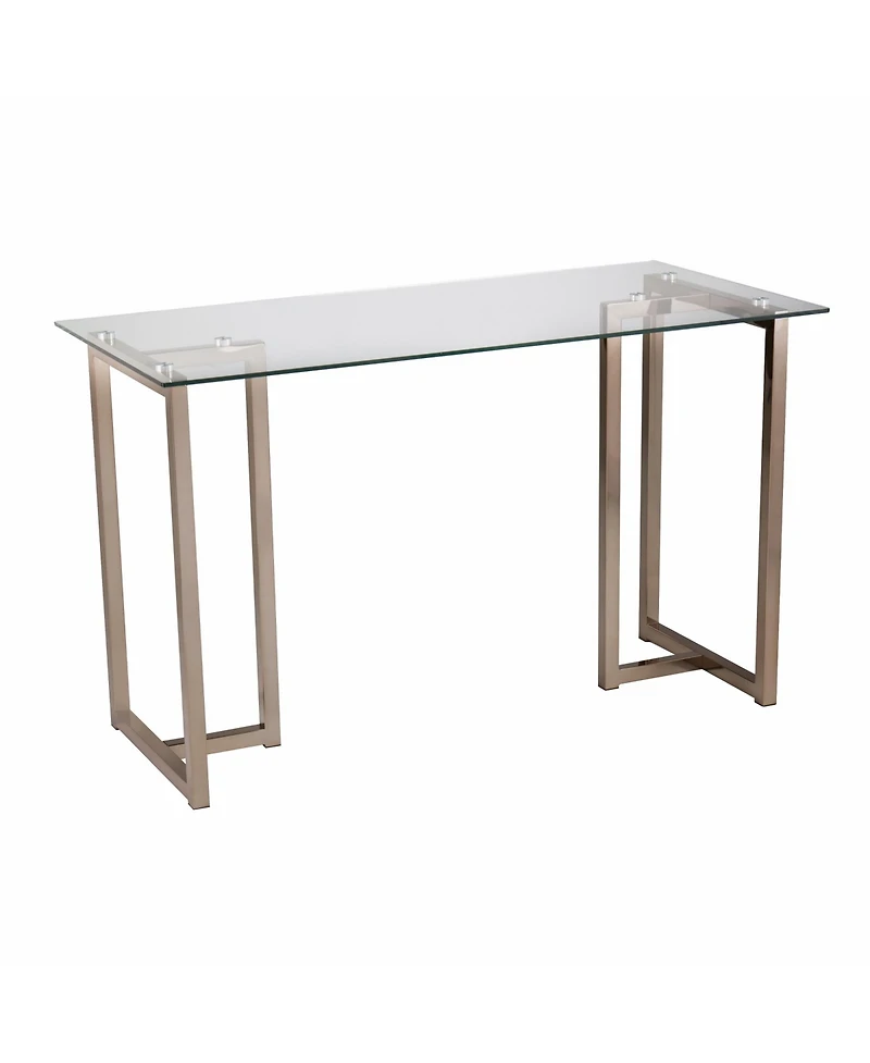 48" Clear and Champagne Glass Writing Desk