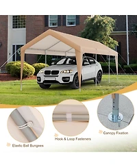 10 x 20 Feet Patio Heavy Duty All-Weather Tent Carport with Galvanized Steel Frame
