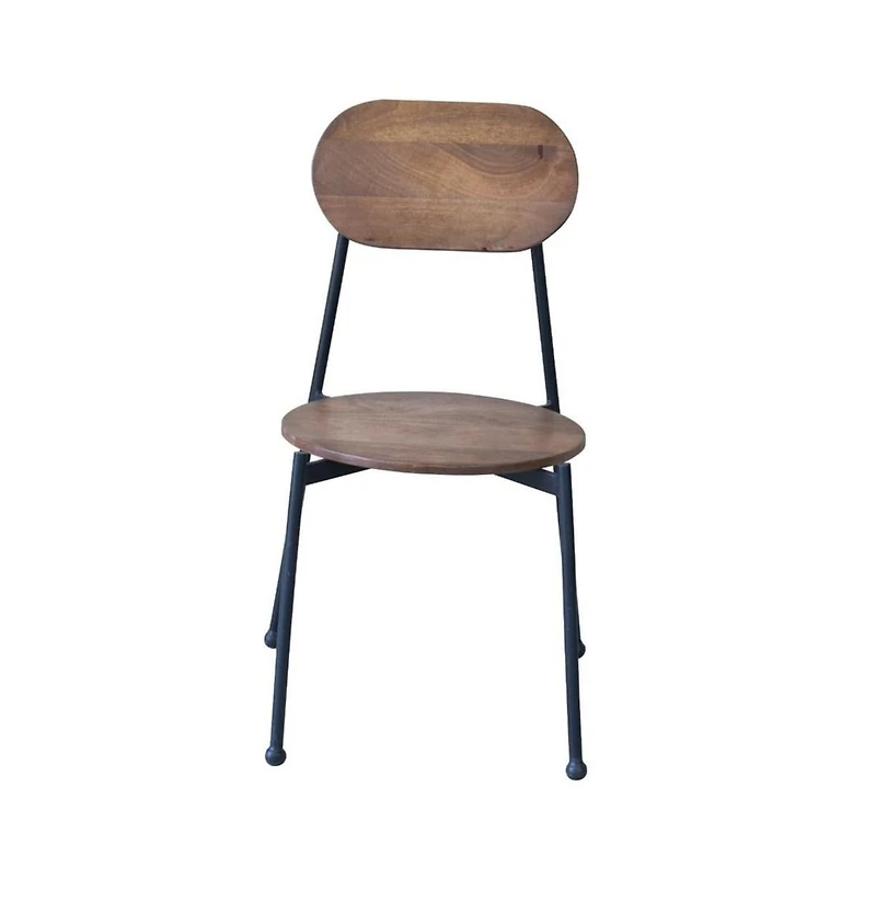 Set of Two Metal and Wood King Louis Back Dining Side Chairs