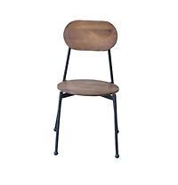 Set of Two Metal and Wood King Louis Back Dining Side Chairs