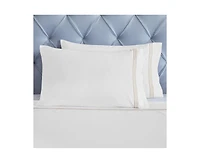 Superior Brandon Cotton Three-Line Embroidered Deep Pocket Bed Sheet Set, California King